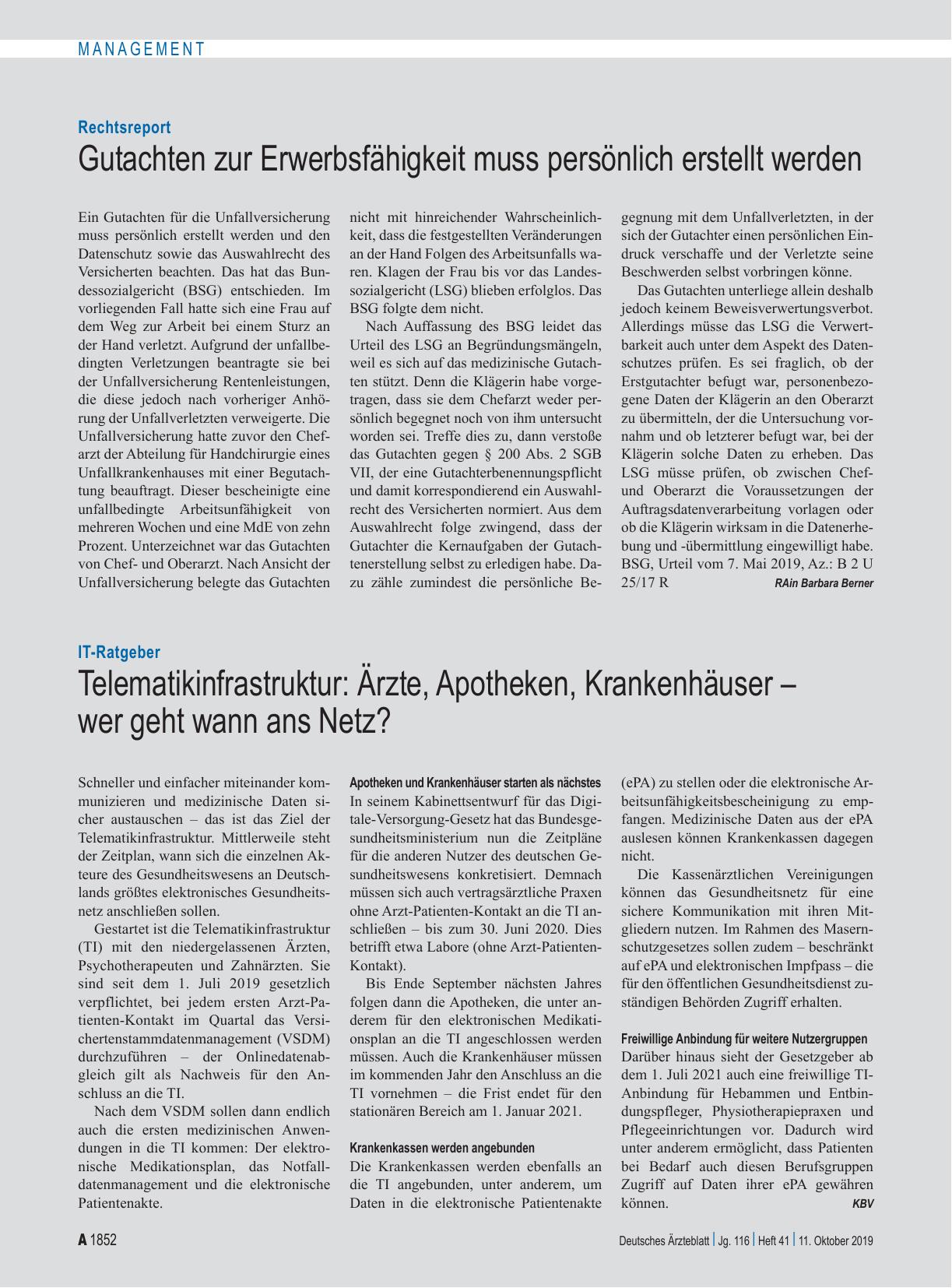 Vorschauseite 1: IT-Ratgeber: Telematikinfrastruktur: Ärzte, Apotheken, Krankenhäuser – wer geht wann ans Netz?