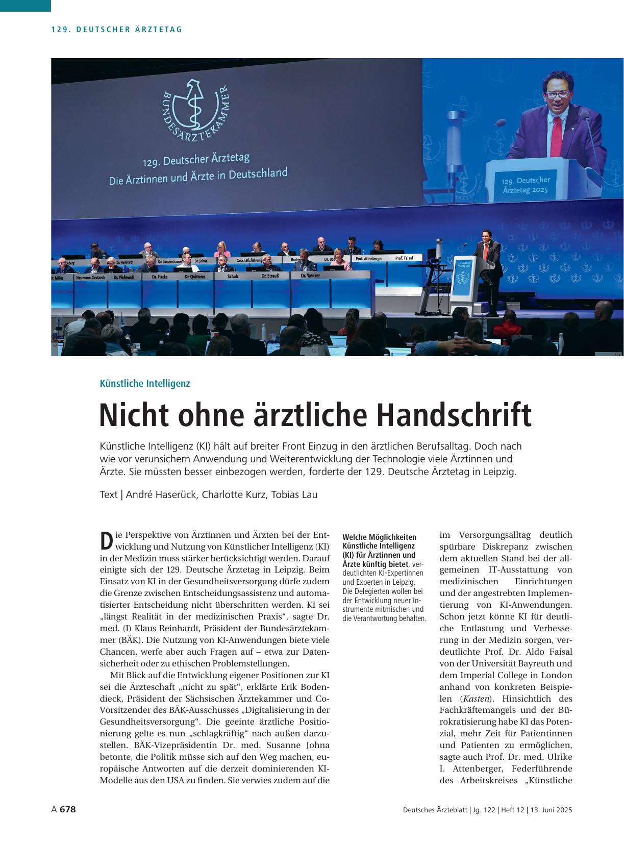Vorschauseite 1: Künstliche Intelligenz: Nicht ohne ärztliche Handschrift