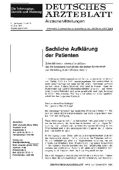 Vorschauseite 1: Sachliche Aufklärung der Patienten