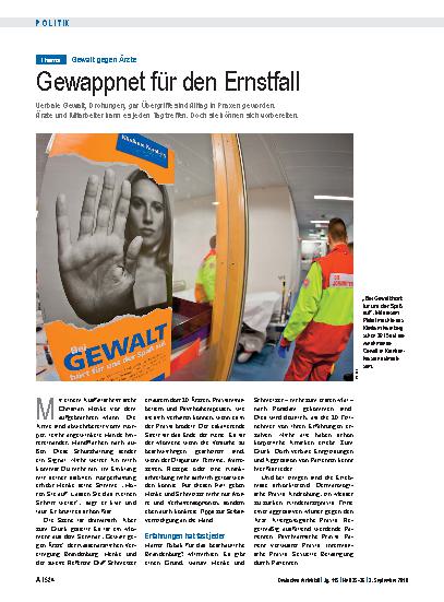 Vorschauseite 1: Gewalt gegen Ärzte: Gewappnet für den Ernstfall