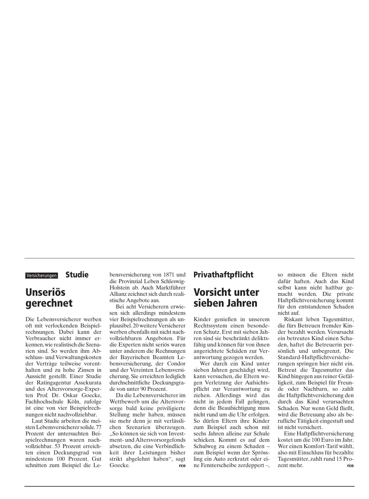 Vorschauseite 1: Studie: Unseriös gerechnet