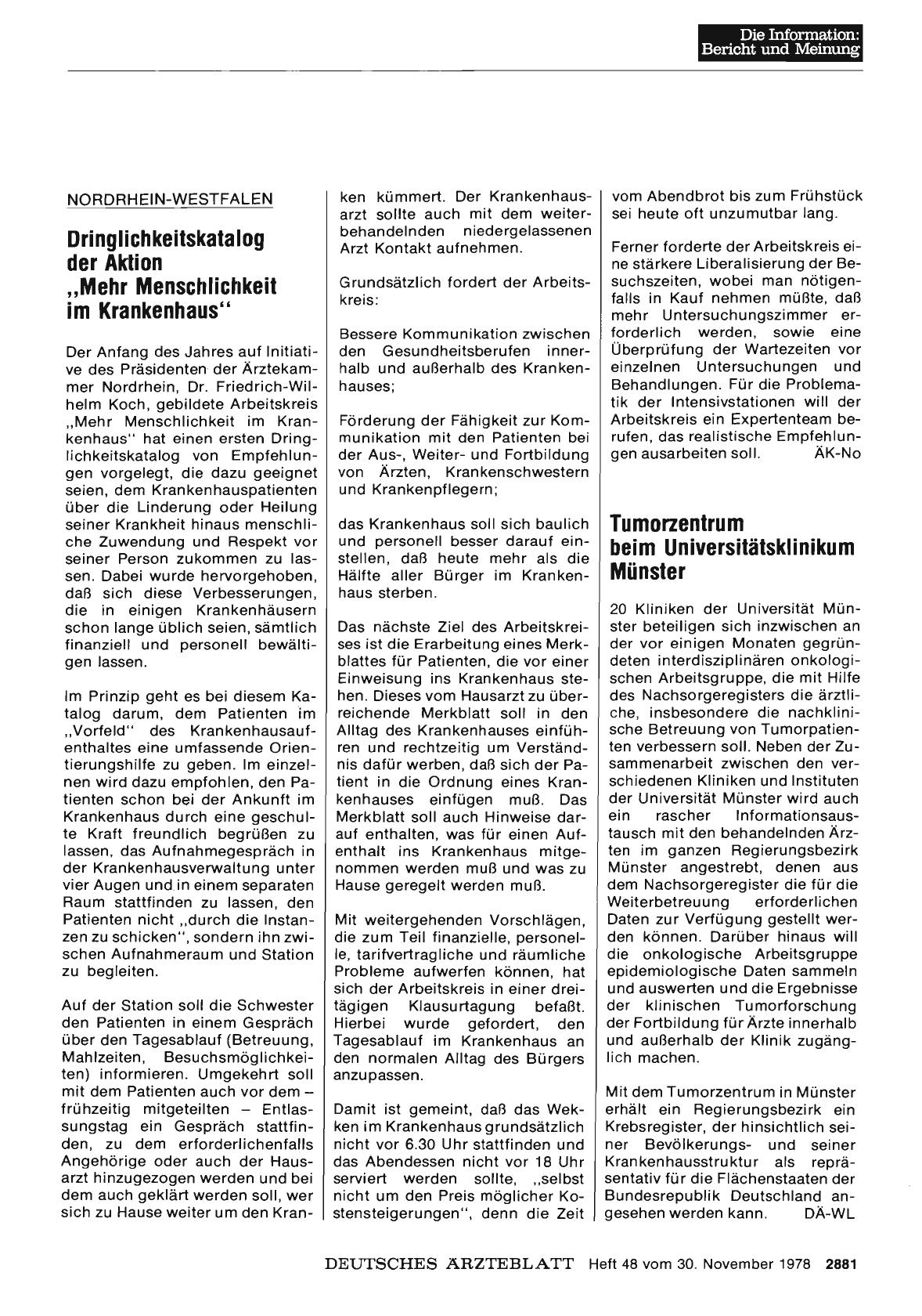 Vorschauseite 1: NORDRHEIN-WESTFALEN: Tumorzentrum beim Universitätsklinikum Münster