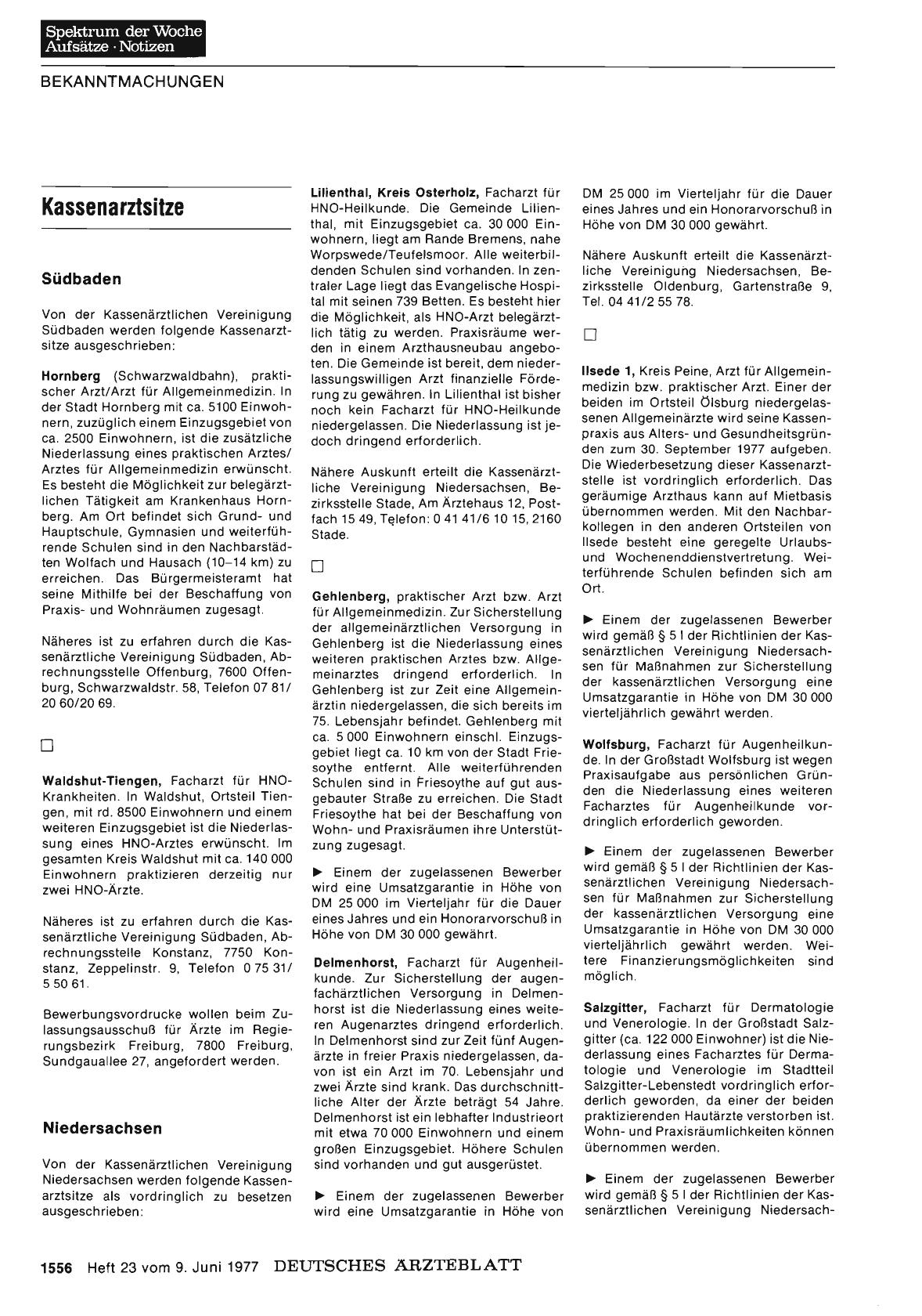 Vorschauseite 1: Kassenarztsitze