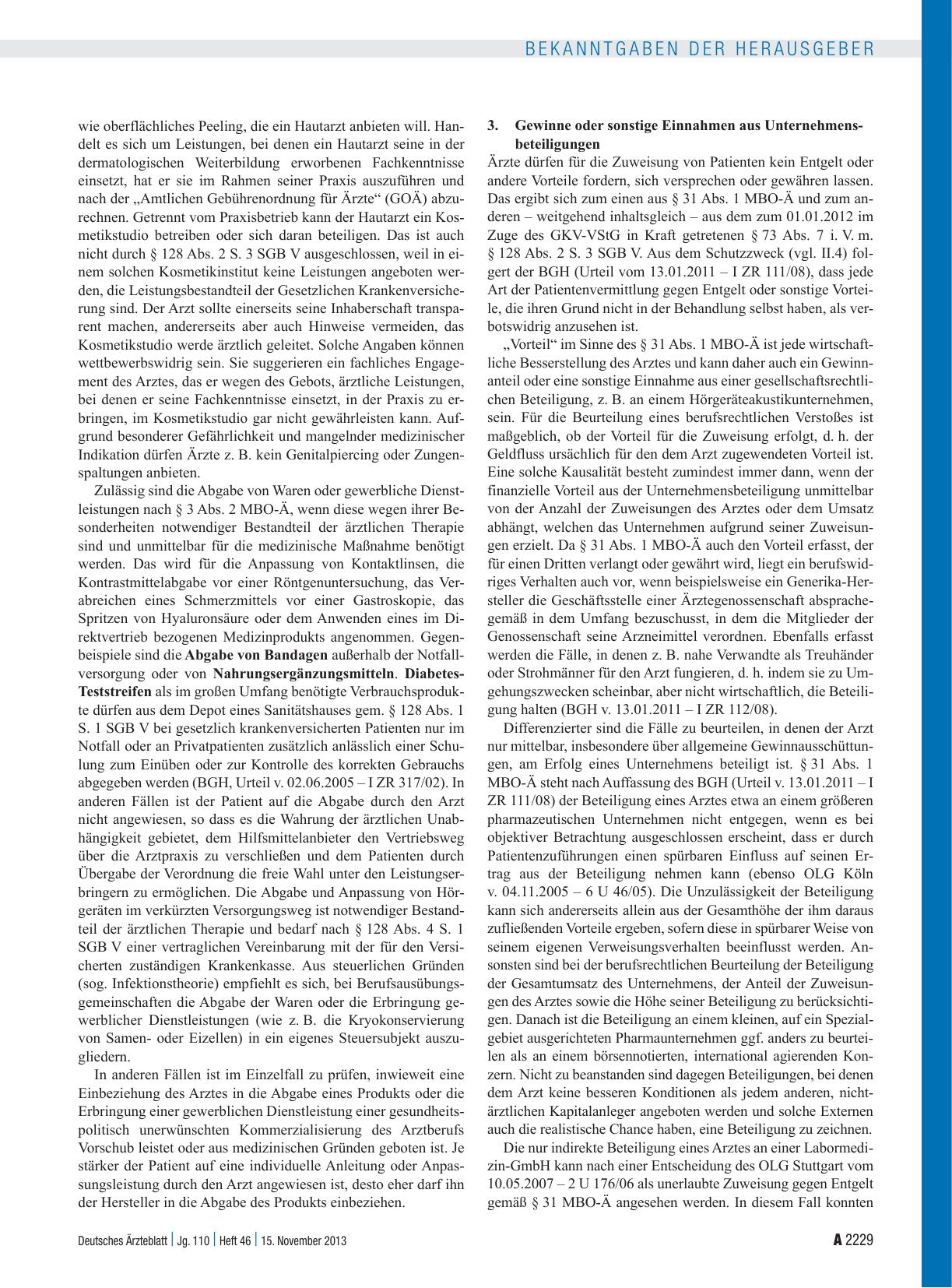 Vorschauseite 4: Unternehmerische Betätigungen von Ärztinnen und Ärzten und Beteiligung an Unternehmen*