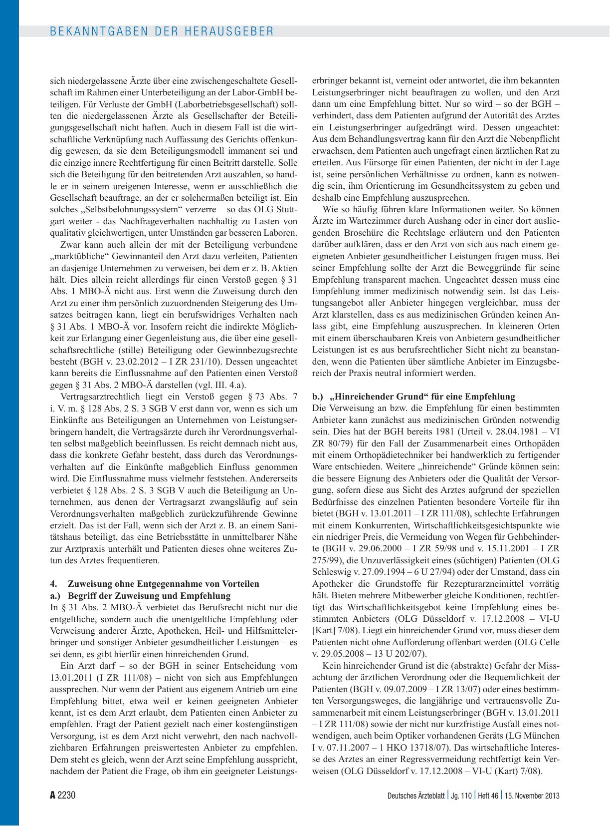 Vorschauseite 5: Unternehmerische Betätigungen von Ärztinnen und Ärzten und Beteiligung an Unternehmen*
