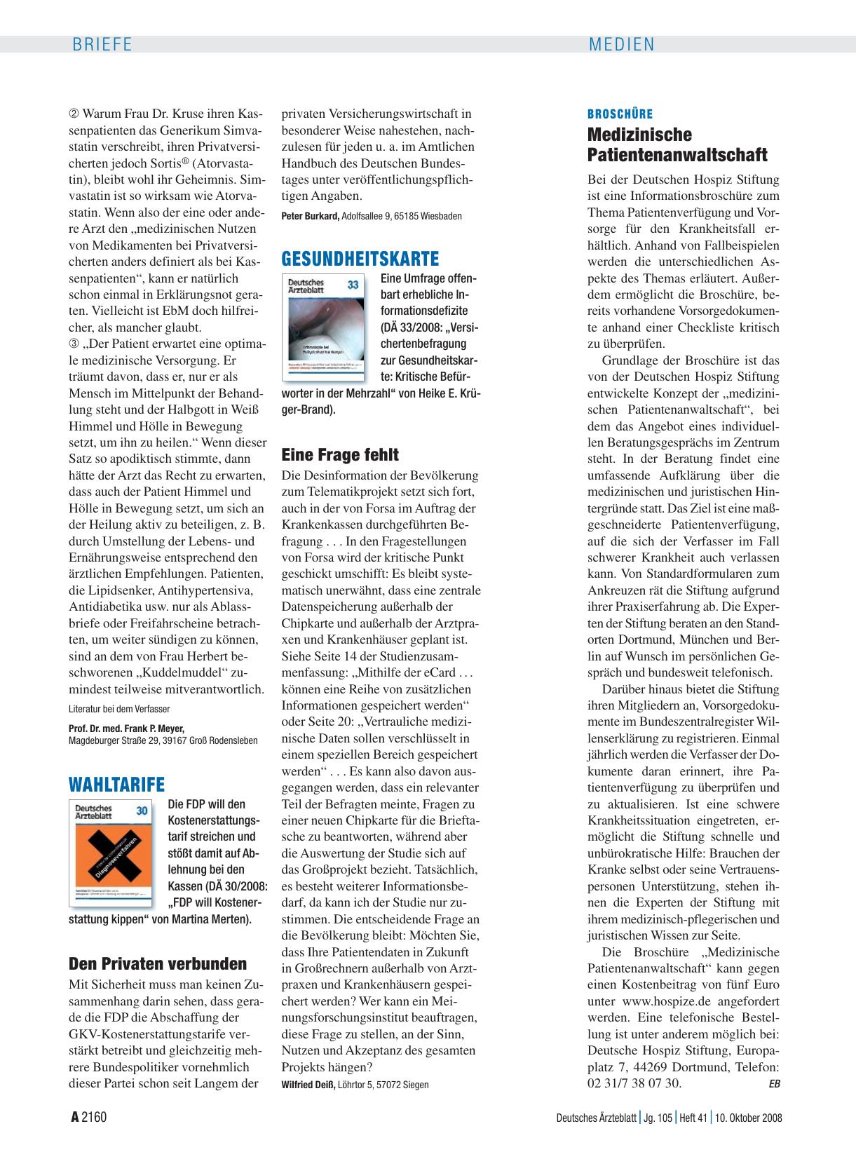 Vorschauseite 1: Broschüre: Medizinische Patientenanwaltschaft