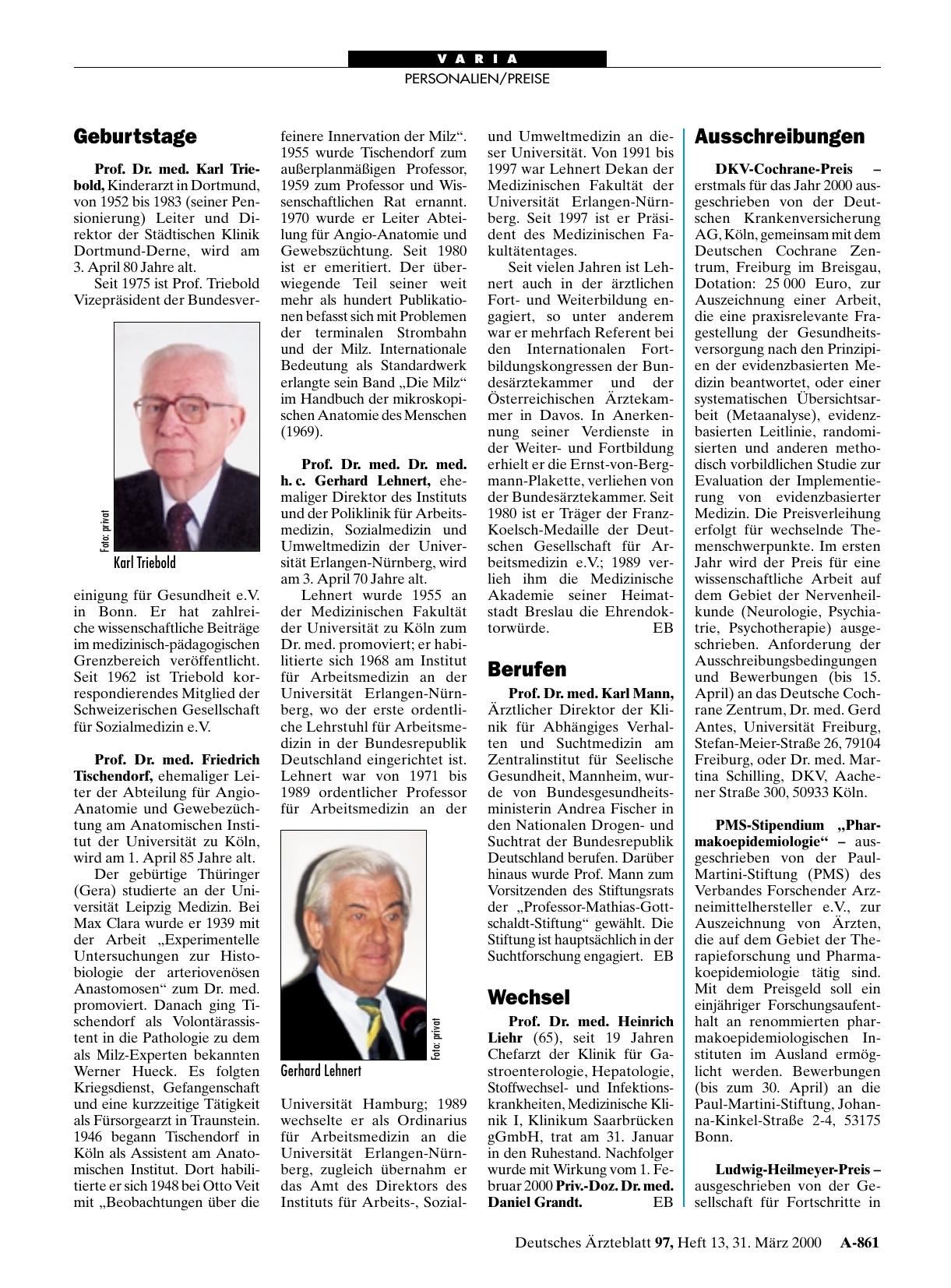 Vorschauseite 1: Ausschreibungen