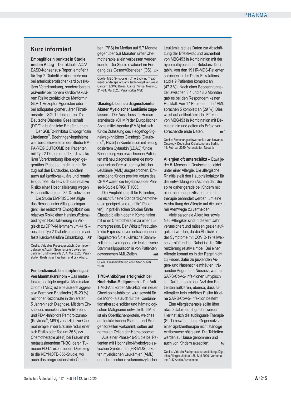 Vorschauseite 1: Kurz informiert