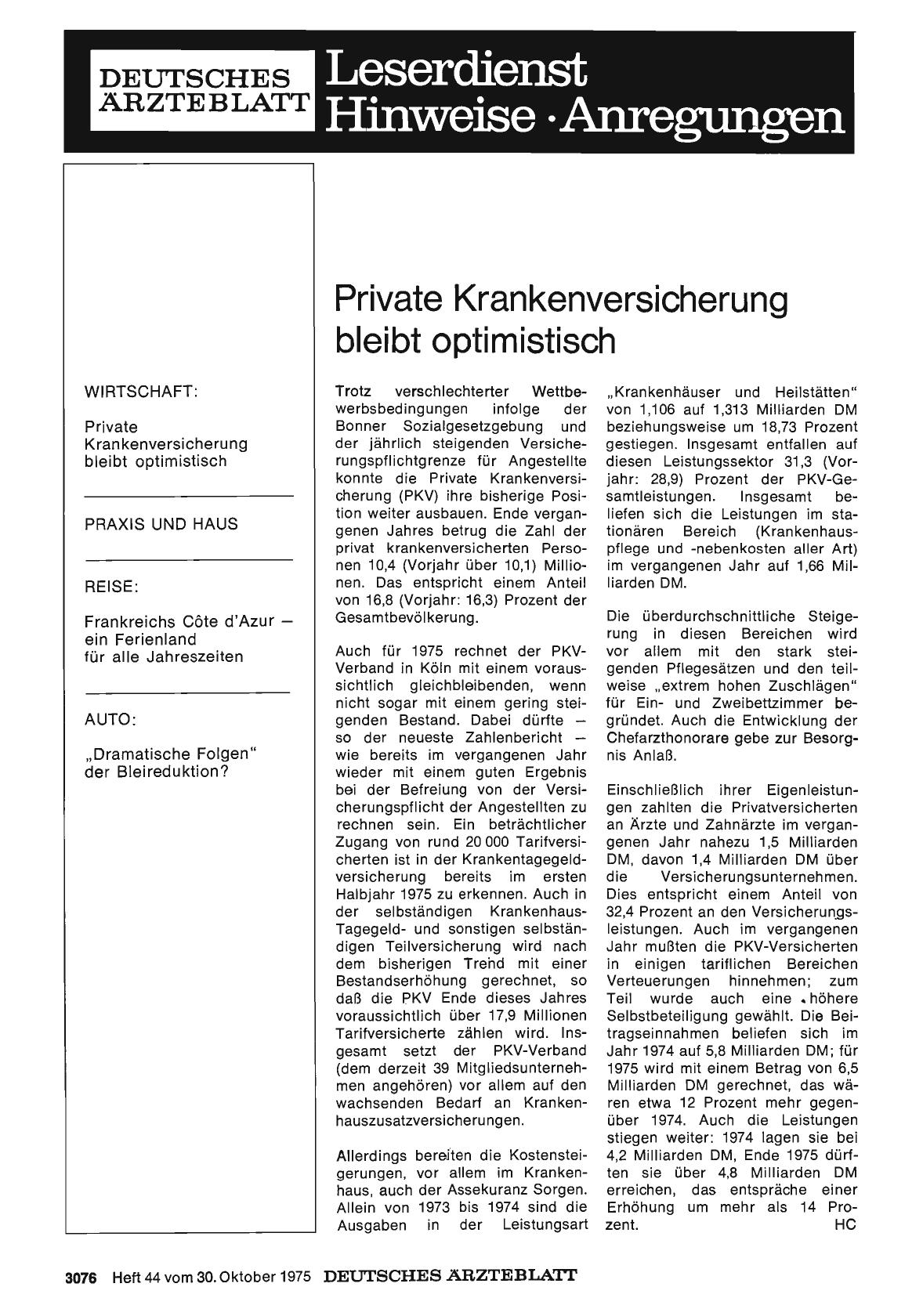 Vorschauseite 1: Private Krankenversicherung bleibt optimistisch