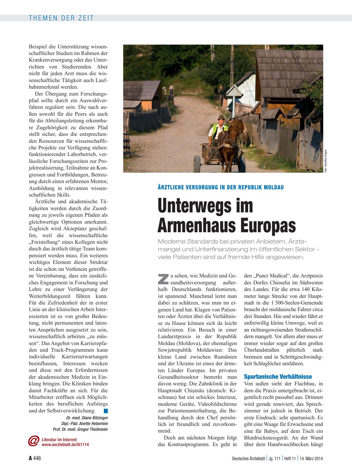 Vorschauseite 1: Ärztliche Versorgung in der Republik Moldau: Unterwegs im Armenhaus Europas