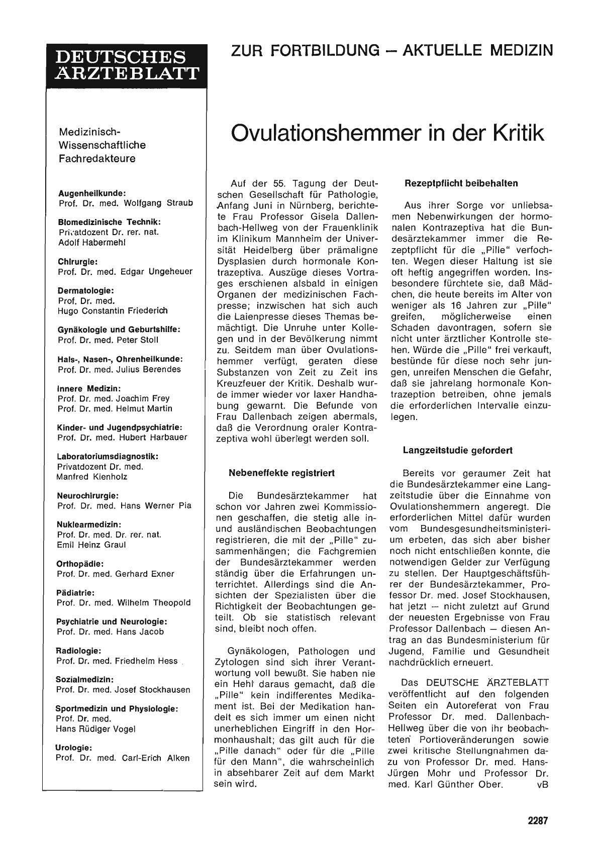 Vorschauseite 1: Ovulationshemmer in der Kritik