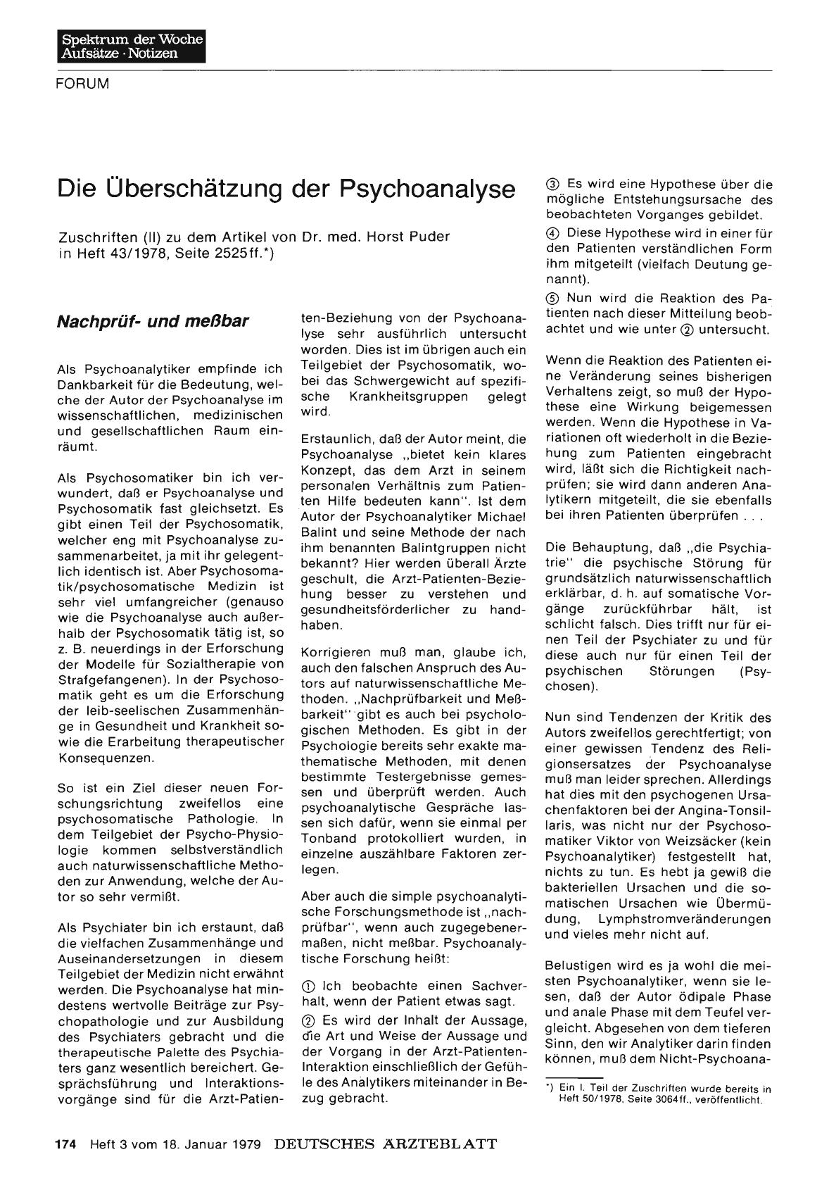 Vorschauseite 1: Die Überschätzung der Psychoanalyse: Nachprüfund meßbar