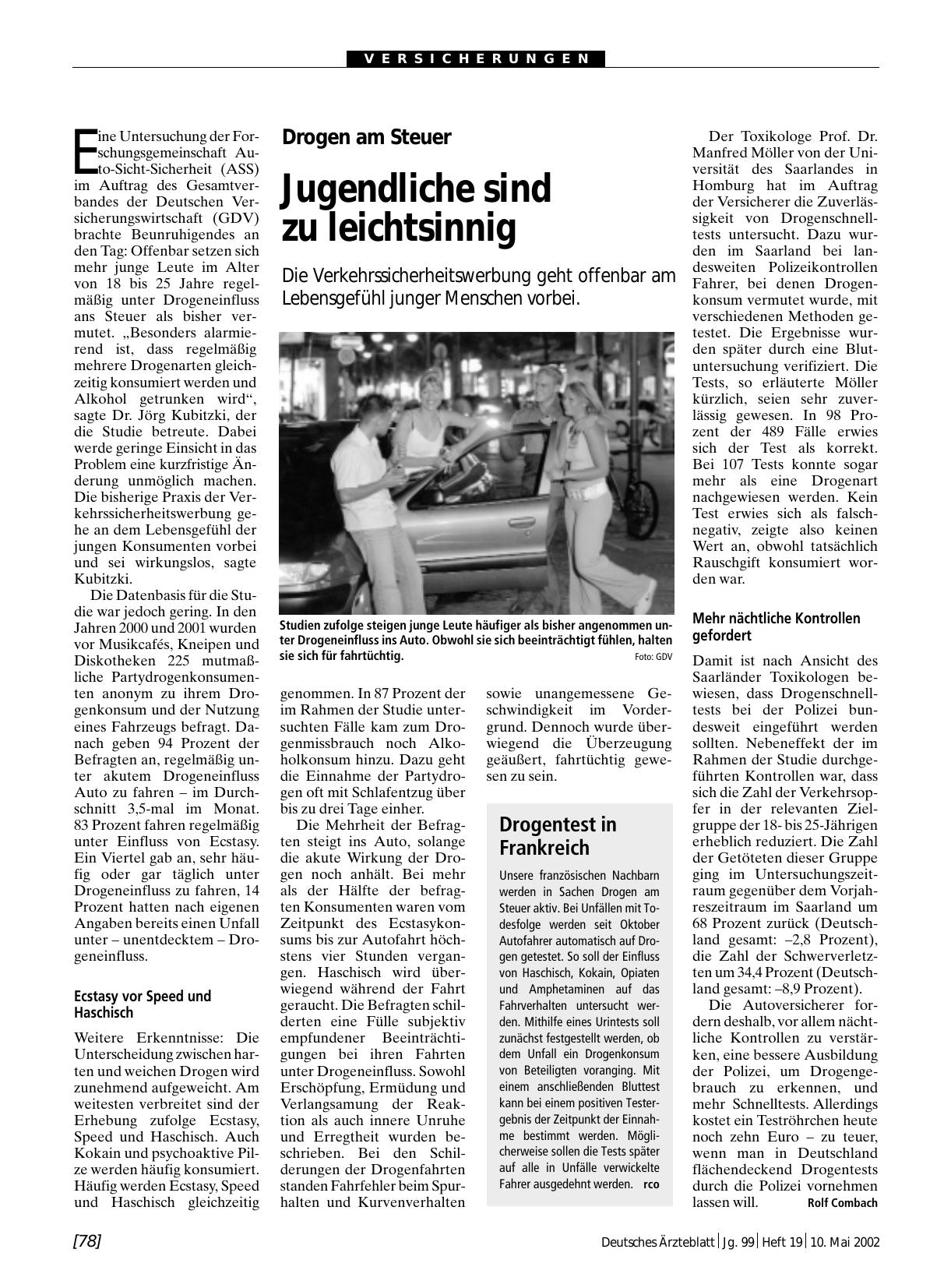 Vorschauseite 1: Drogentest in Frankreich