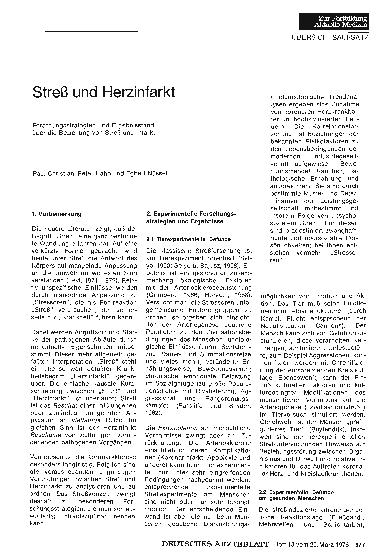 Vorschauseite 1: Streß und Herzinfarkt