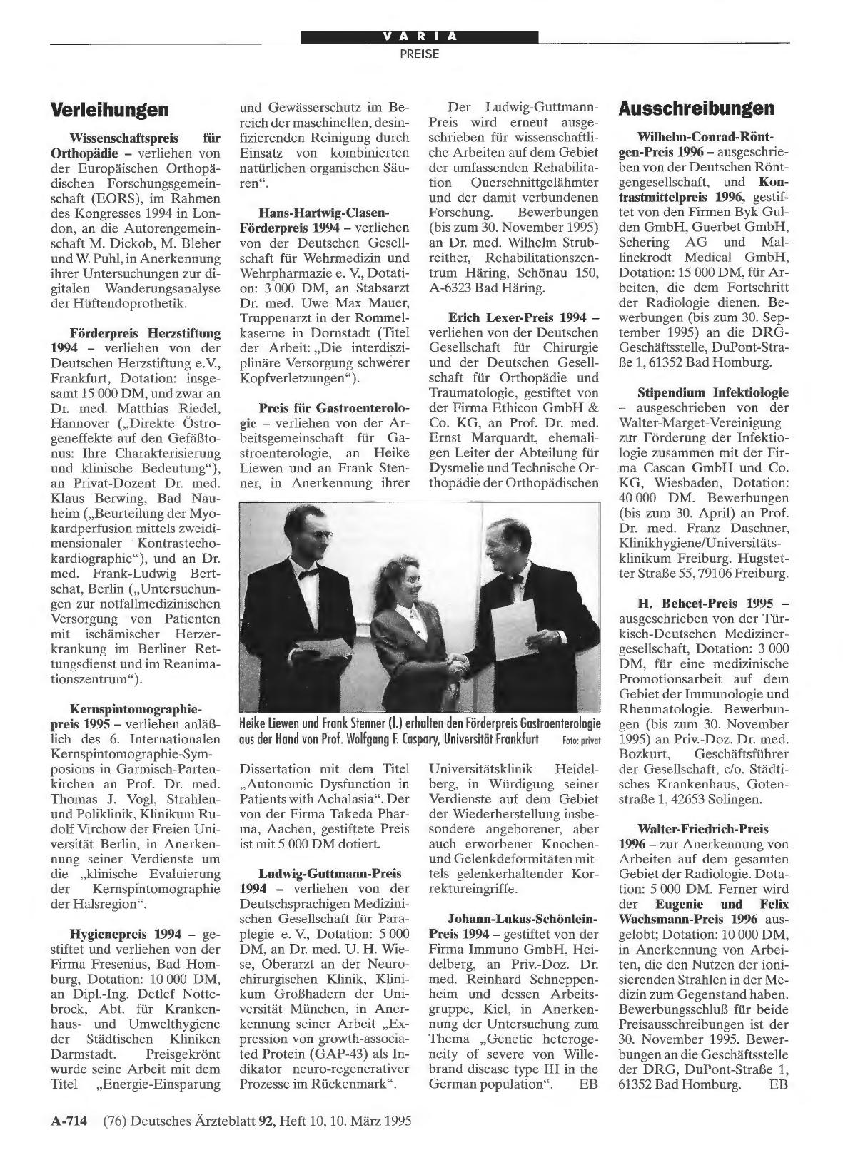 Vorschauseite 1: Ausschreibungen