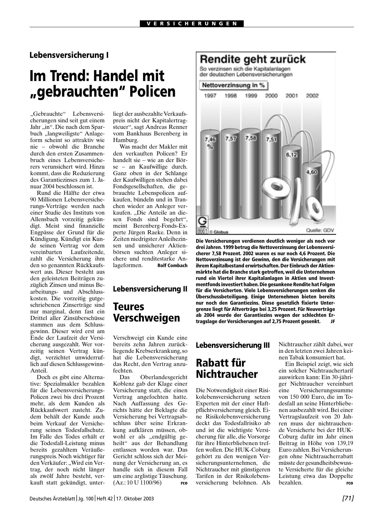 Vorschauseite 1: Lebensversicherung II: Teures Verschweigen
