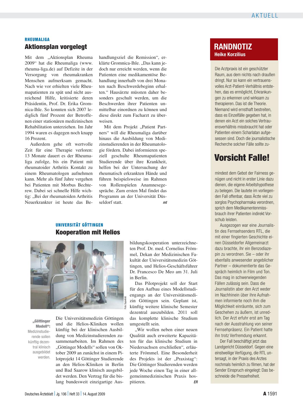 Vorschauseite 1: Rheumaliga: Aktionsplan vorgelegt