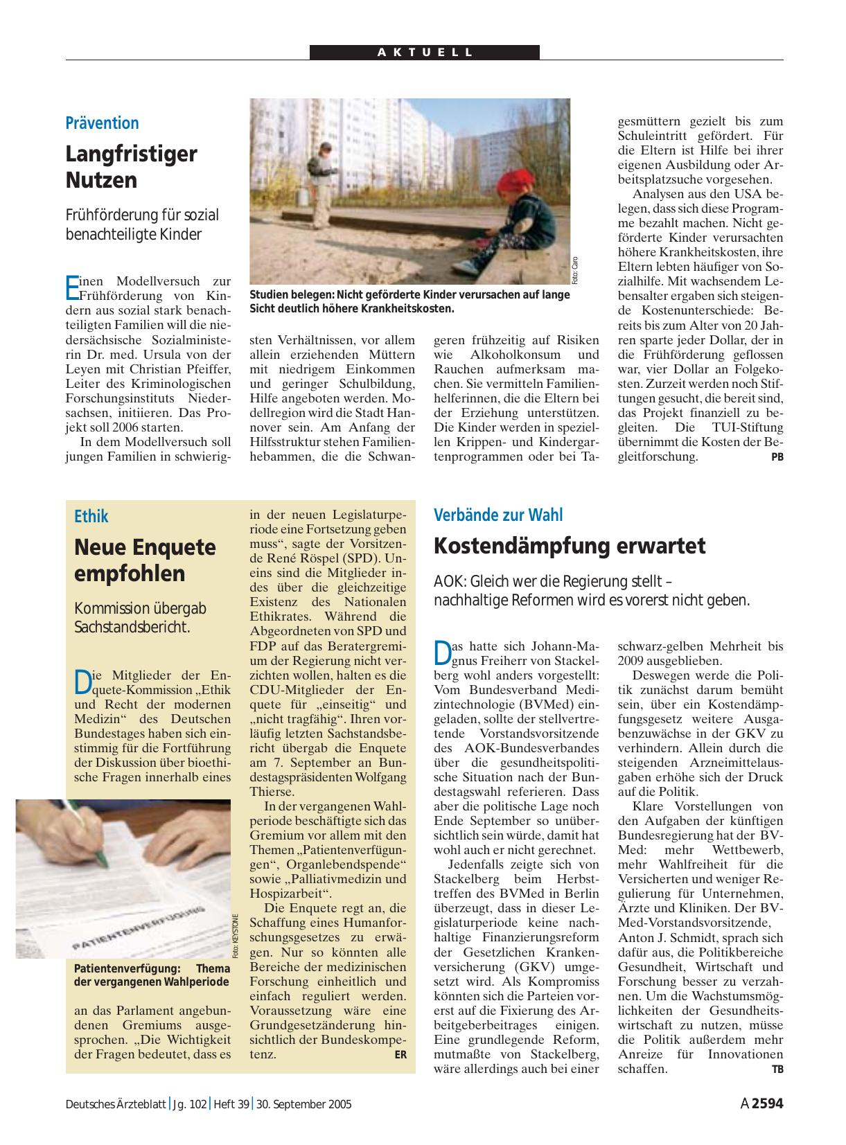 Vorschauseite 1: Verbände zur Wahl: Kostendämpfung erwartet