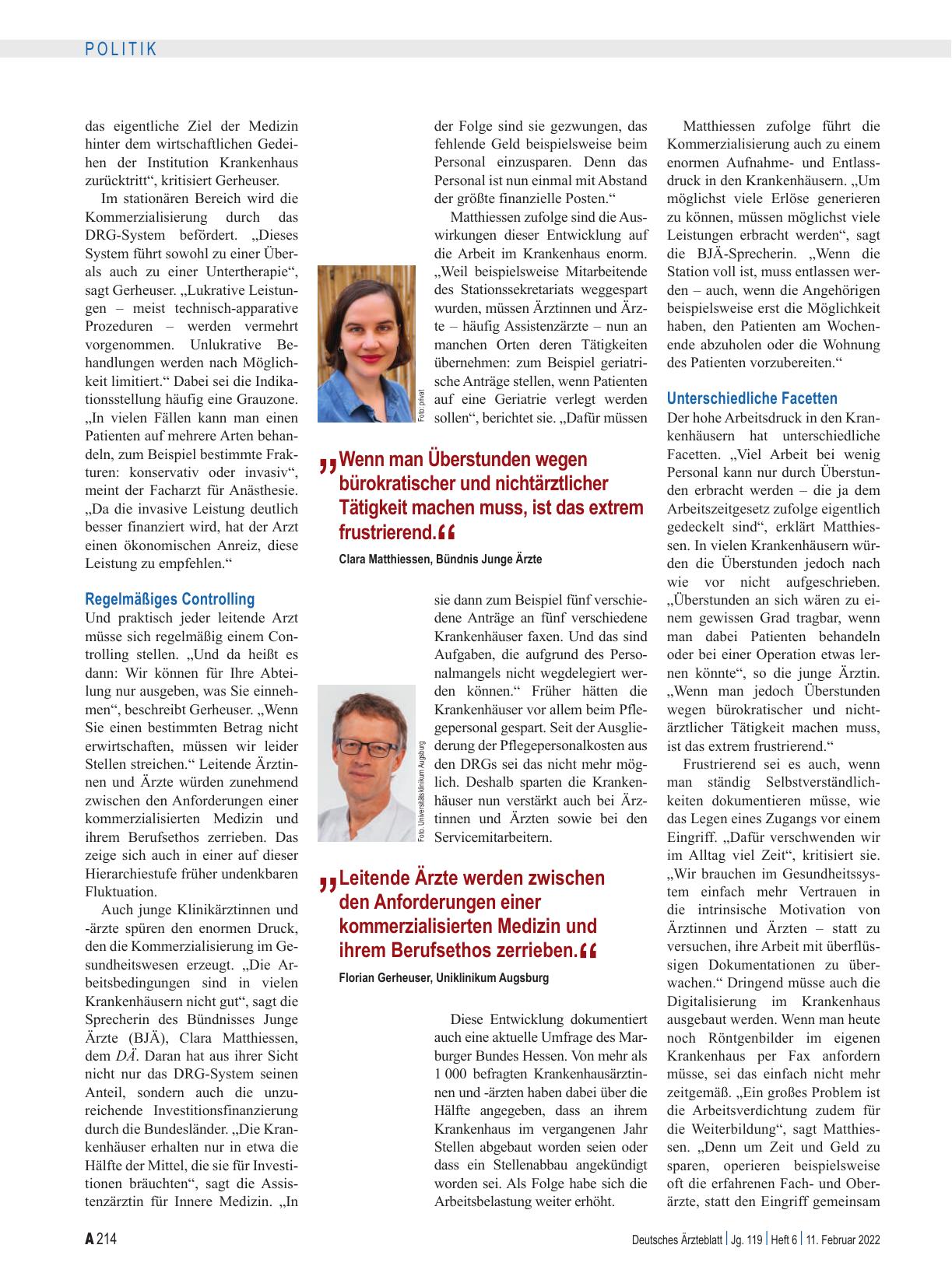 Vorschauseite 2: Kommerzialisierung: Entmenschlichung der Medizin