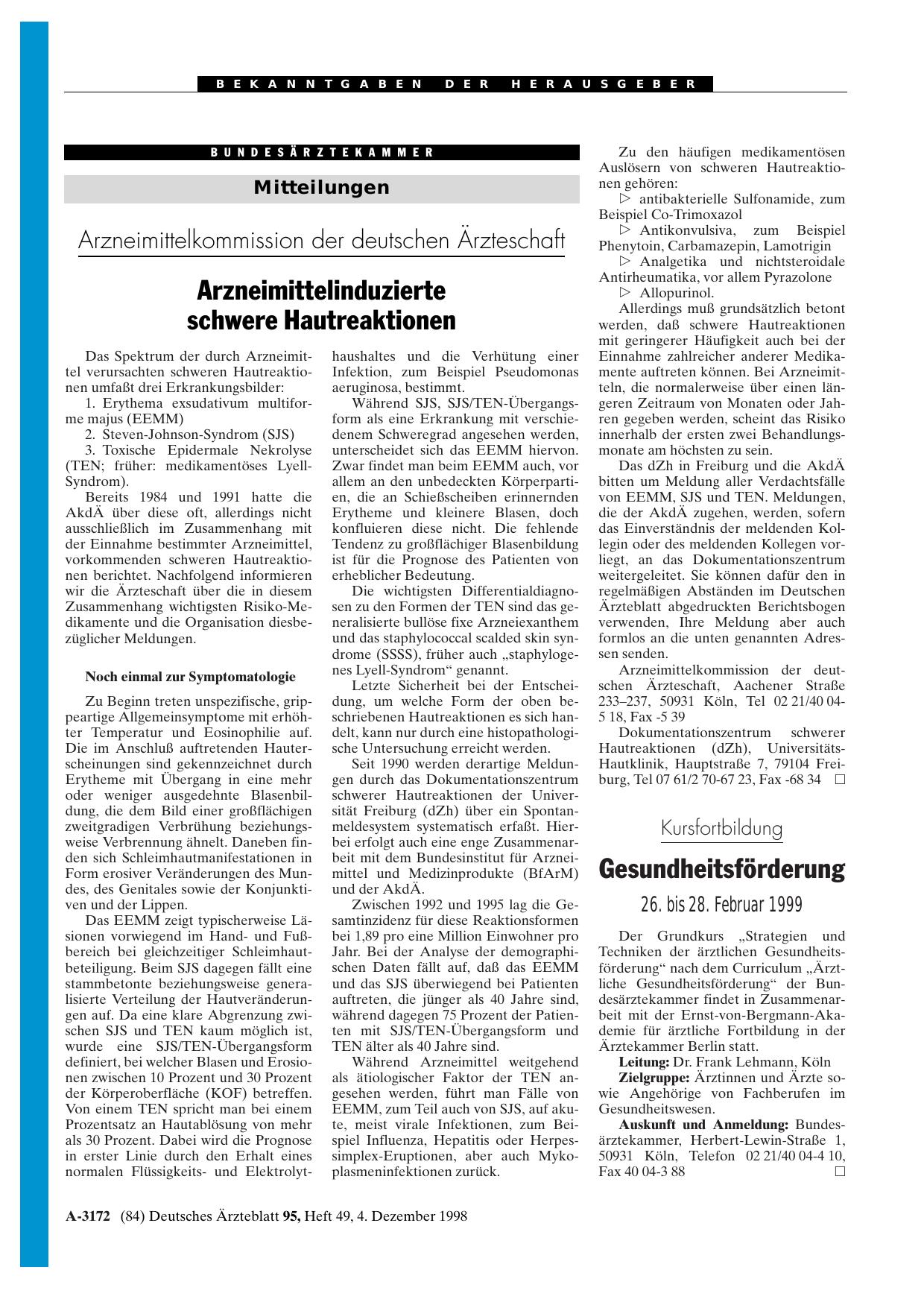 Vorschauseite 1: Kursfortbildung: Gesundheitsförderung