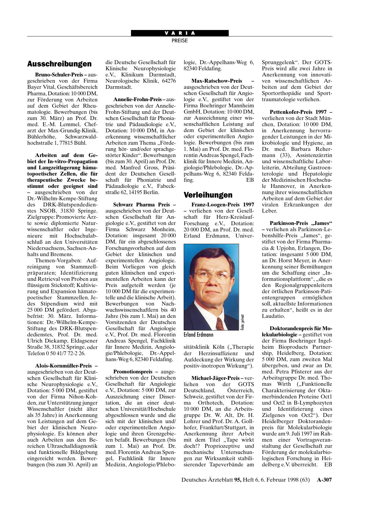 Vorschauseite 1: Ausschreibungen