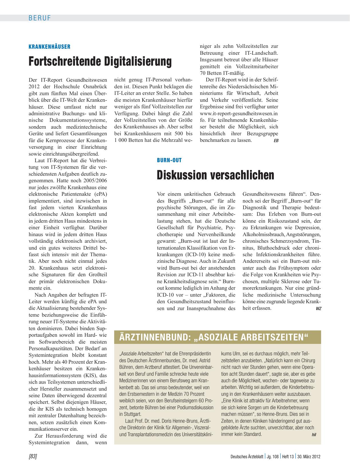 Vorschauseite 1: Ärztinnenbund: „Asoziale Arbeitszeiten“