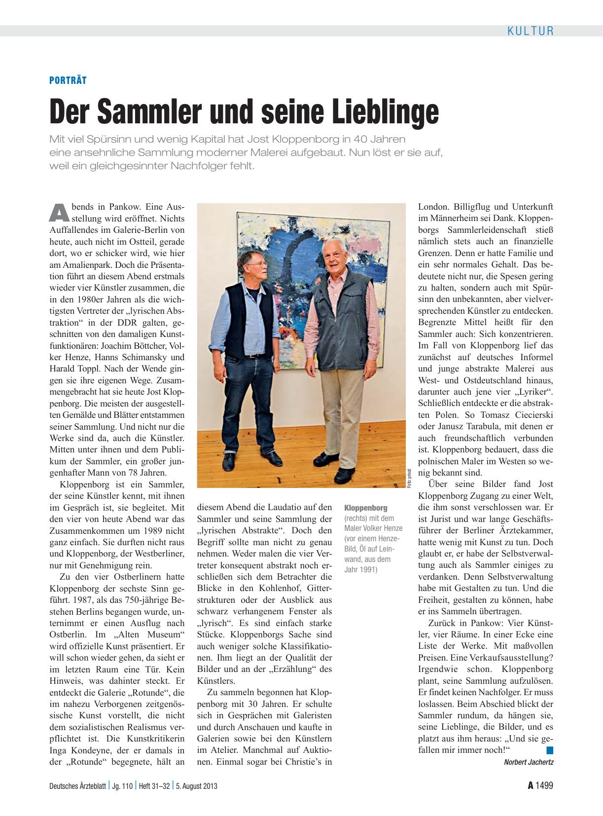 Vorschauseite 1: Porträt: Der Sammler und seine Lieblinge