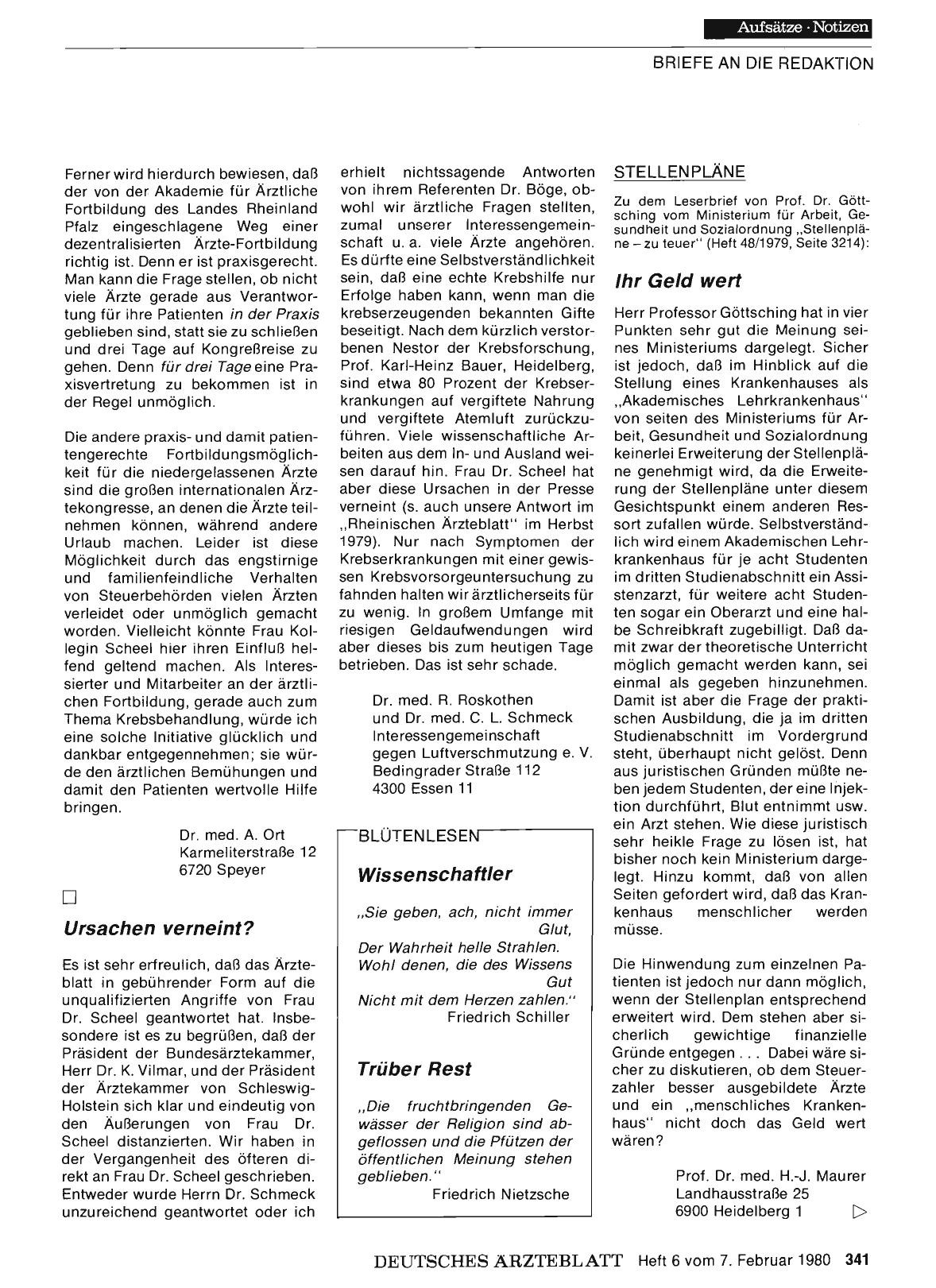 Vorschauseite 1: ENTGEGNUNGEN: Ursachen verneint?