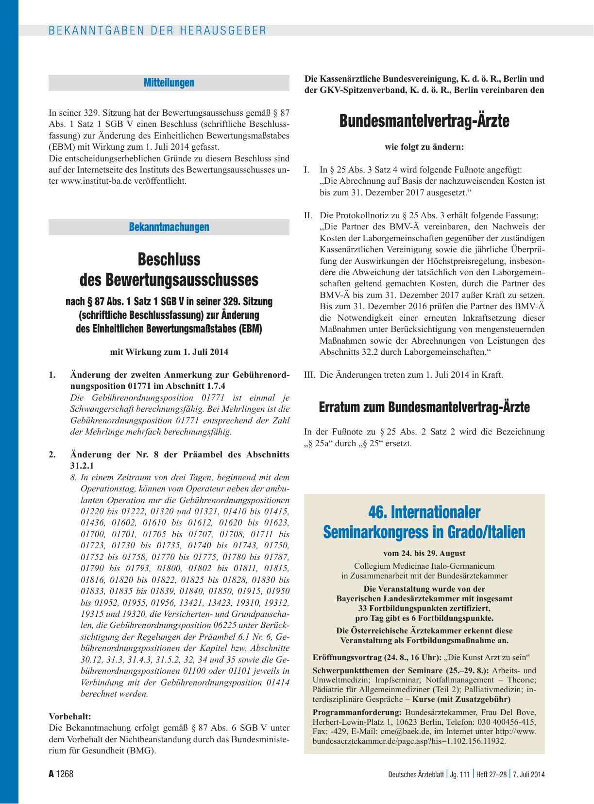 Vorschauseite 1: Bundesmantelvertrag-Ärzte