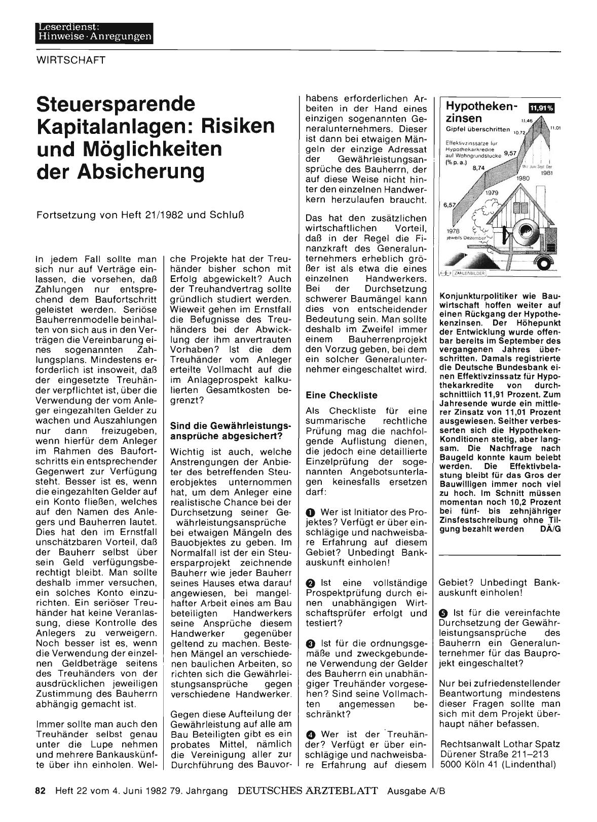 Vorschauseite 1: Steuersparende Kapitalanlagen: Risiken und Möglichkeiten der Absicherung