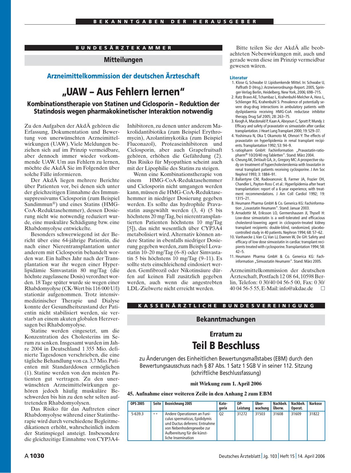 Vorschauseite 1: Mitteilungen: „UAW – Aus Fehlern lernen“