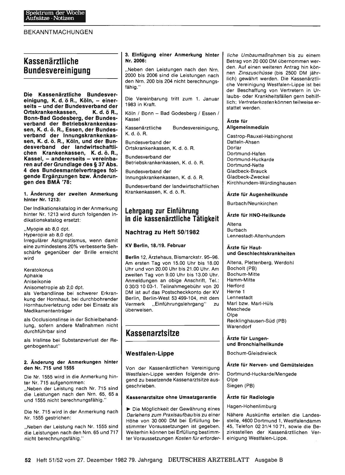 Vorschauseite 1: Kassenärztliche Bundesvereinigung: Kassenarztsitze