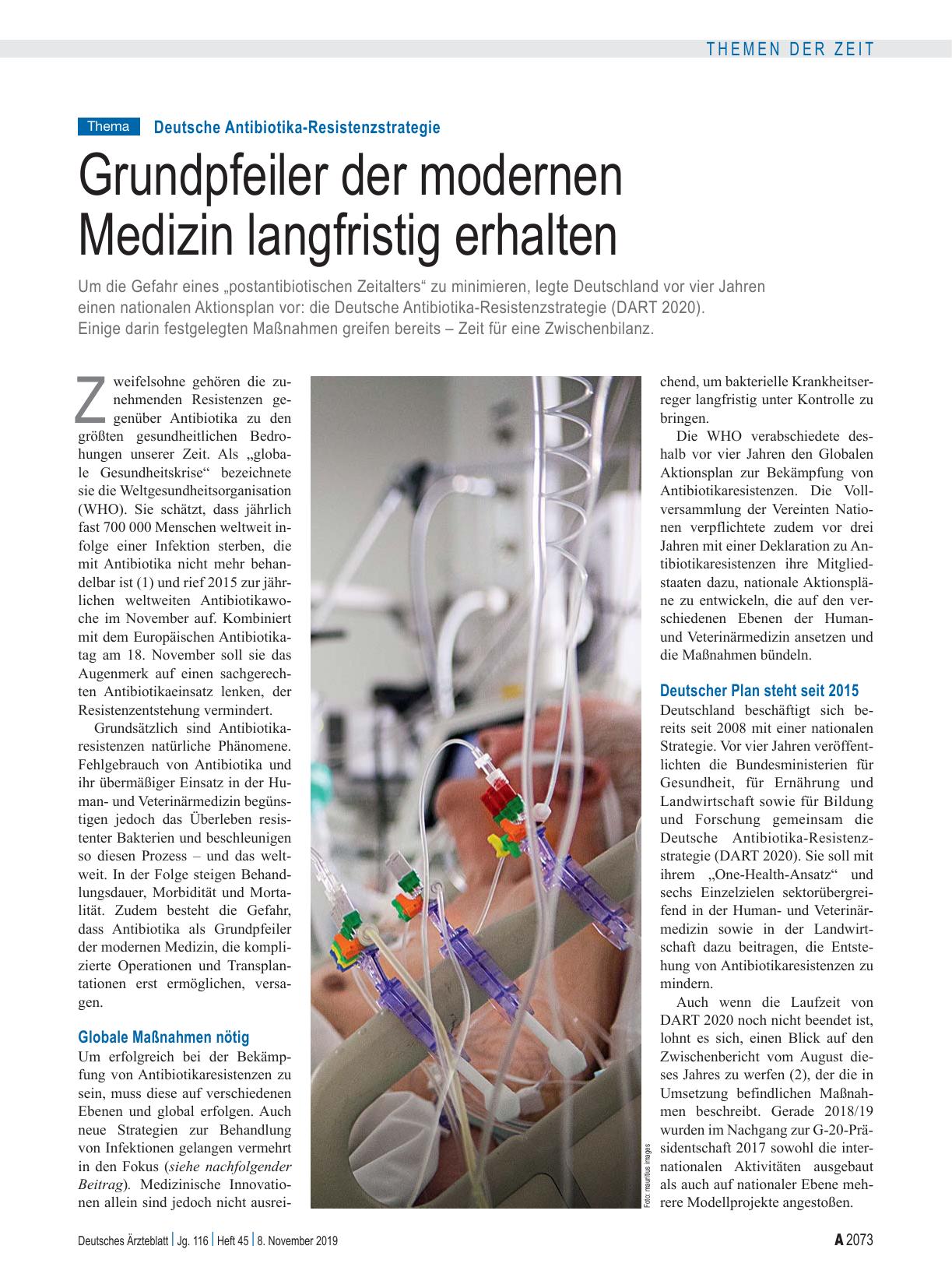 Vorschauseite 1: Deutsche Antibiotika-Resistenzstrategie: Grundpfeiler der modernen Medizin langfristig erhalten