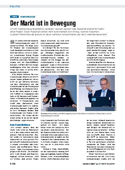Vorschauseite 1: Krankenhäuser: Der Markt ist in Bewegung