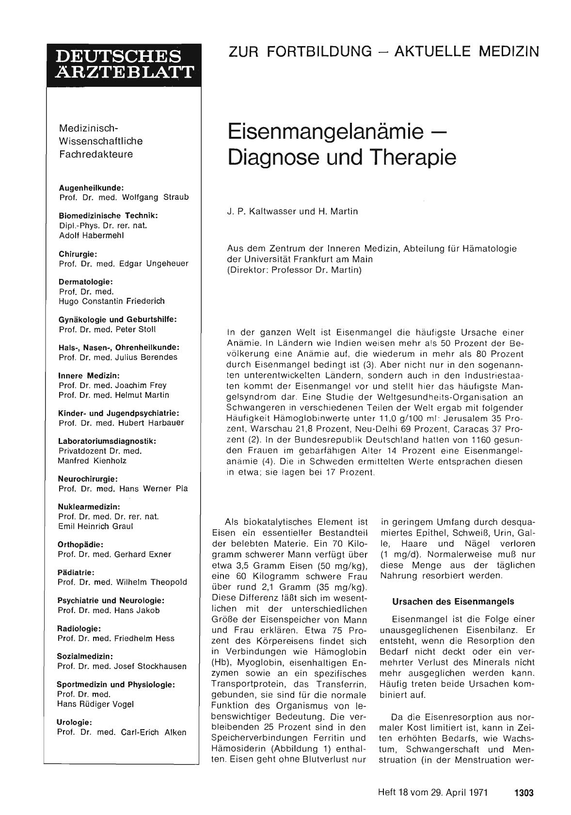 Vorschauseite 1: Eisenmangelanämie — Diagnose und Therapie