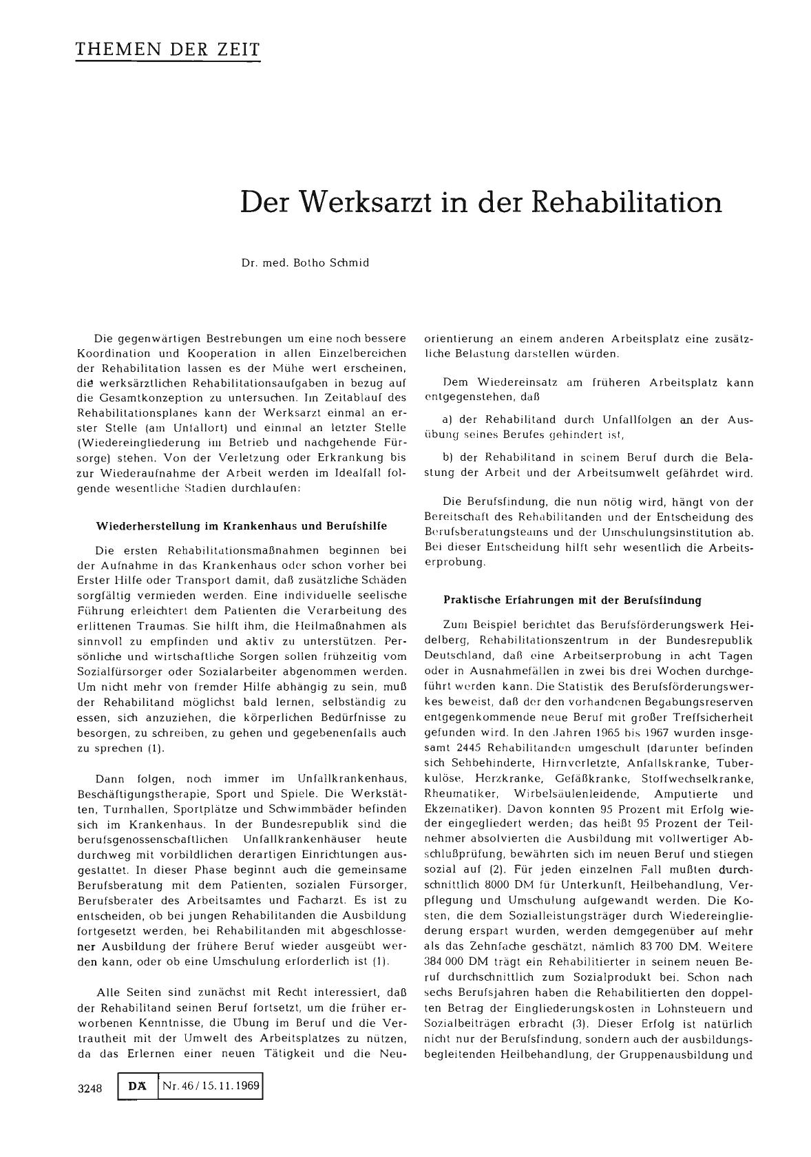 Vorschauseite 1: Der Werksarzt in der Rehabilitation