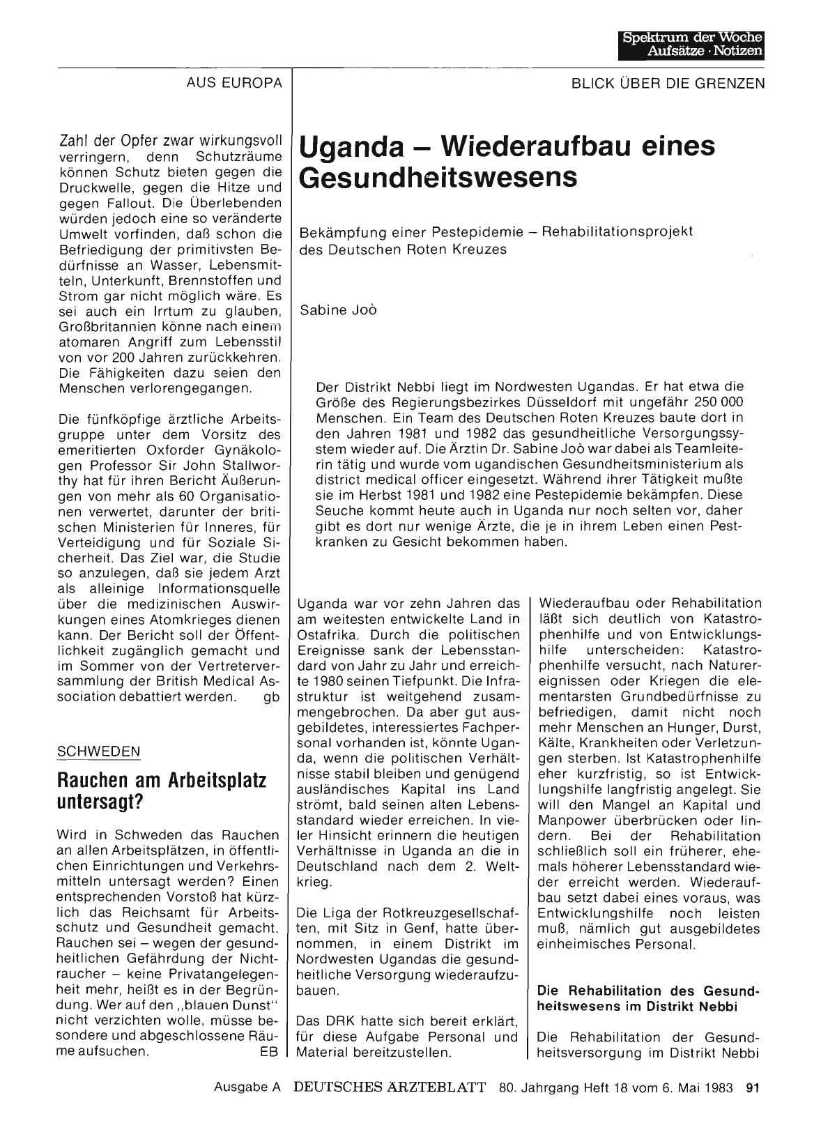 Vorschauseite 1: Schweden: Rauchen am Arbeitsplatz untersagt?
