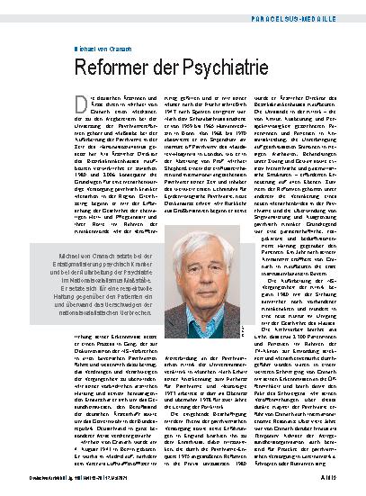 Vorschauseite 1: Michael von Cranach: Reformer der Psychiatrie