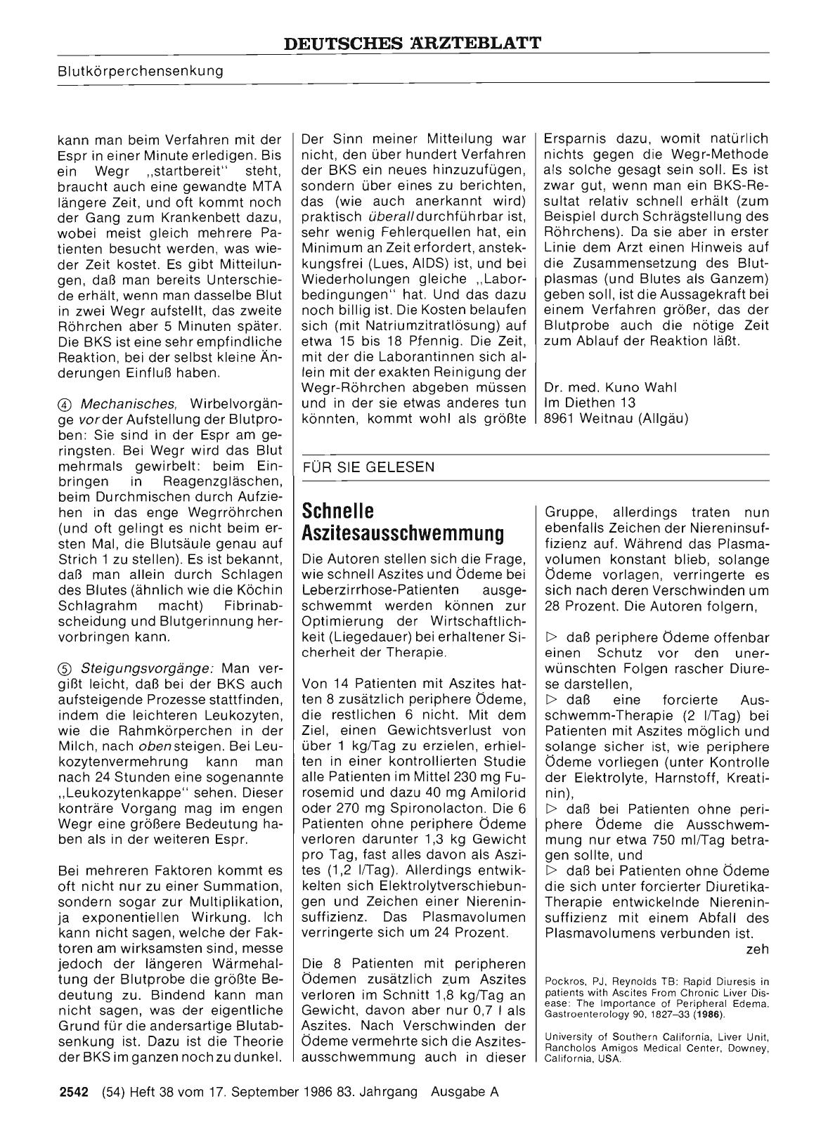 Vorschauseite 1: Schnelle Aszitesausschwemmung
