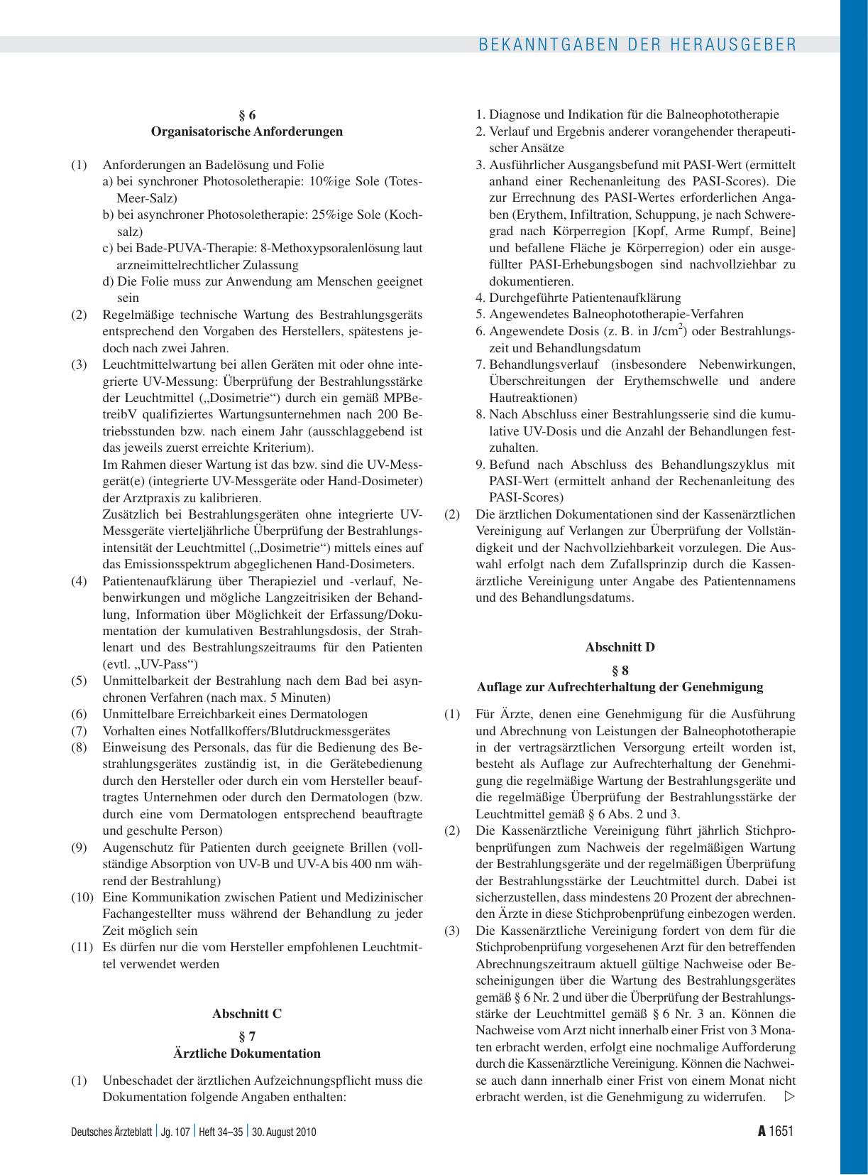 Vorschauseite 3: Vereinbarung von Qualitätssicherungsmaßnahmen nach § 135 Abs. 2 SGB V zur Balneophototherapie (Qualitätssicherungsvereinbarung Balneophototherapie)