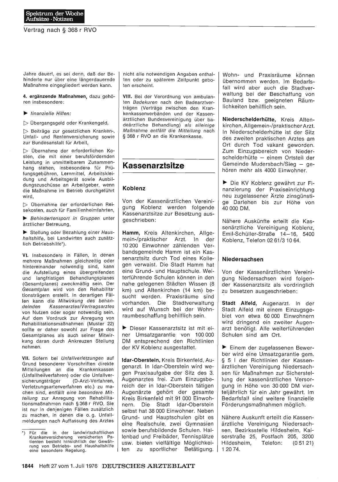 Vorschauseite 1: Kassenarztsitze