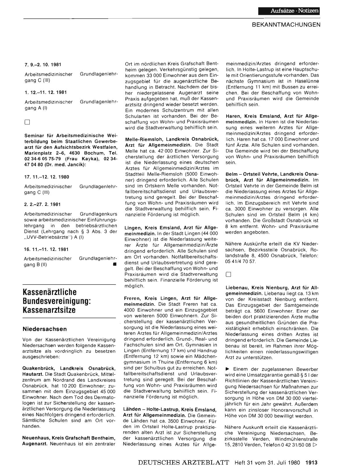 Vorschauseite 1: Kassenärztliche Bundesvereinigung: Kassenarztsitze