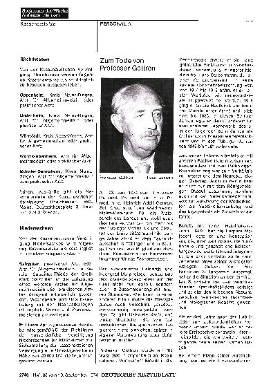 Vorschauseite 1: Zum Tode von Professor Gottron