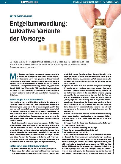 Vorschauseite 1: Altersversorgung: Entgeltumwandlung – Lukrative Variante der Vorsorge