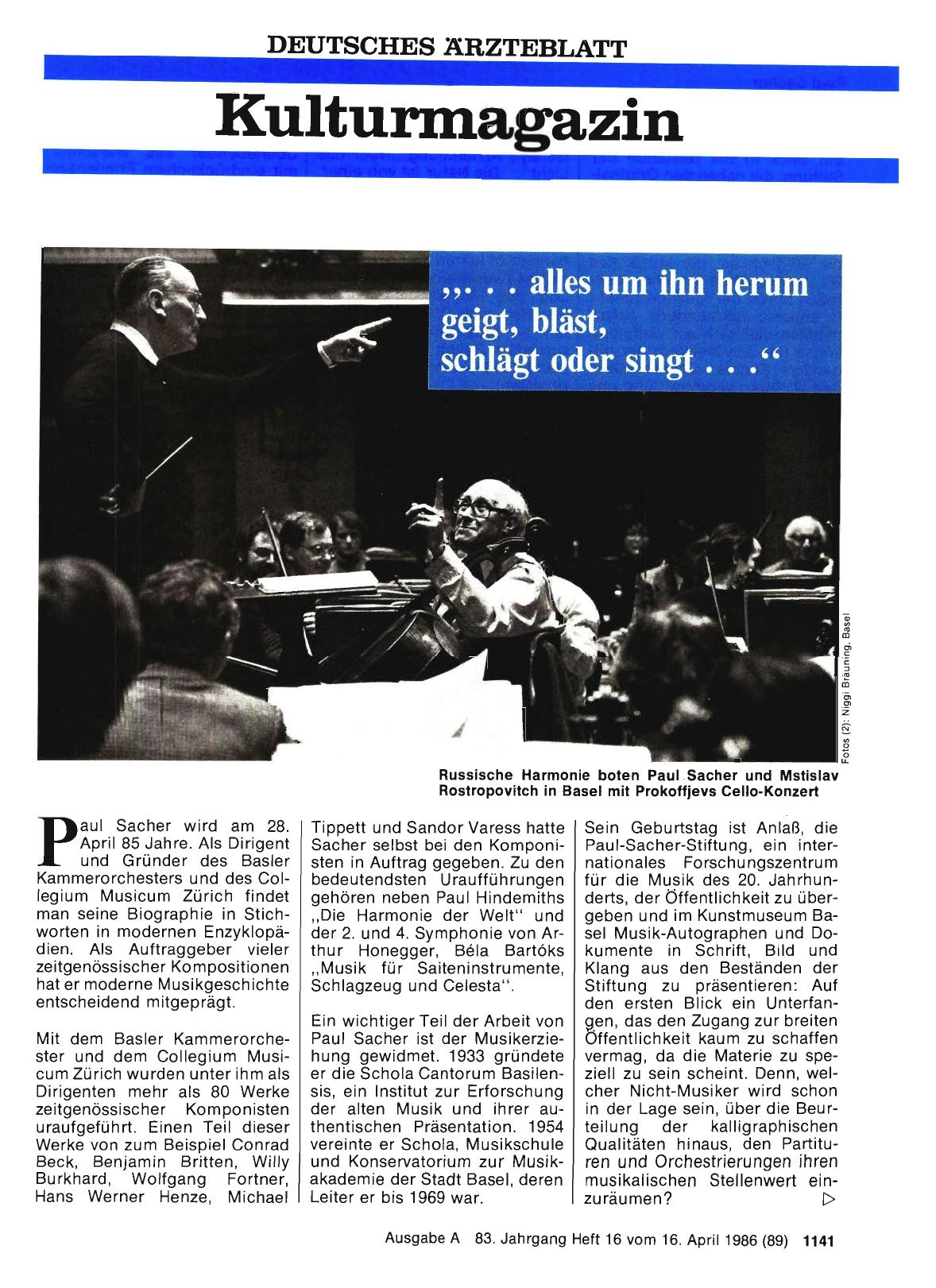 Vorschauseite 1: „. .. alles um ihn herum geigt, bläst, schlägt oder singt. .. „