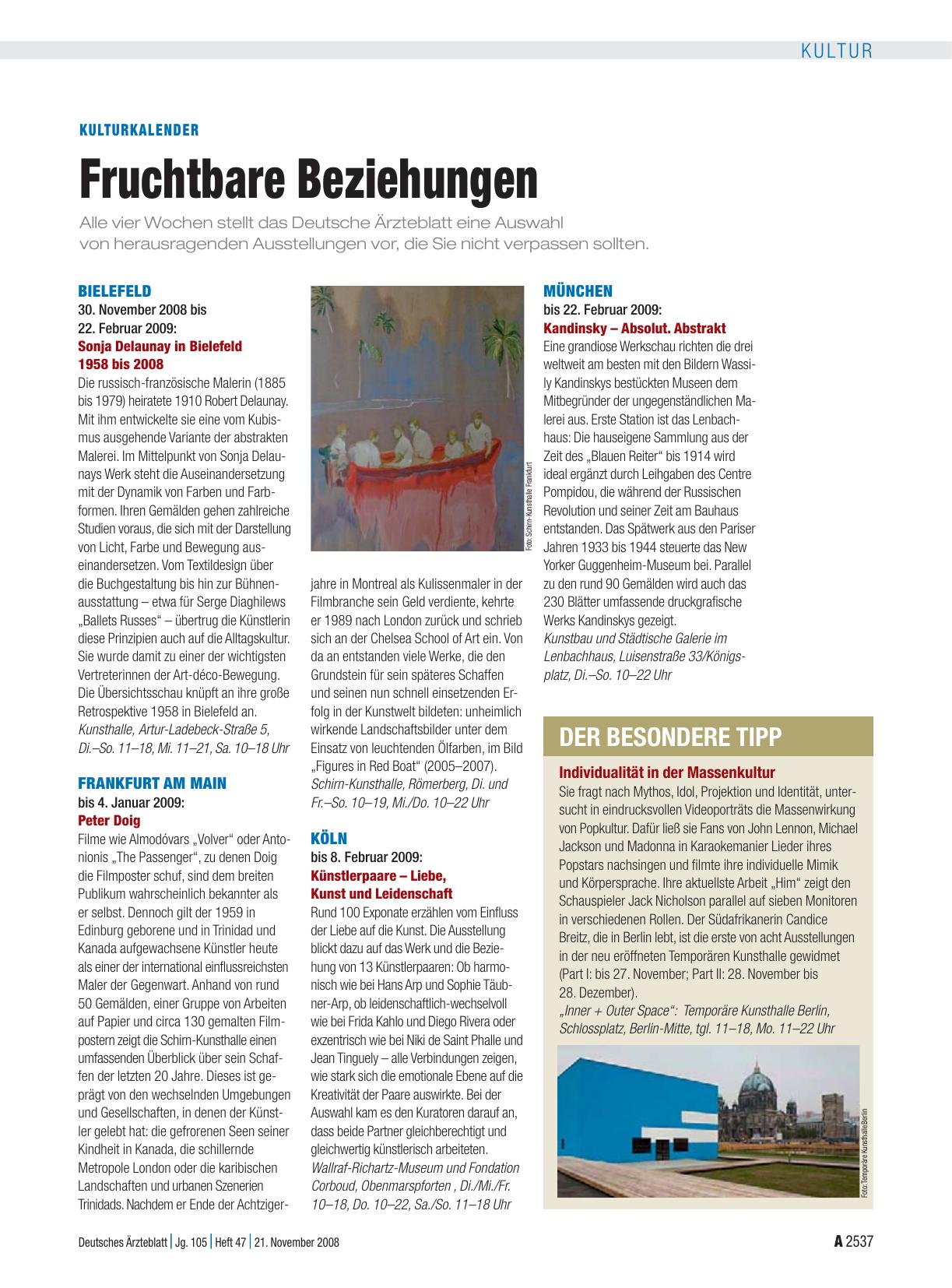 Vorschauseite 1: Kulturkalender: Fruchtbare Beziehungen