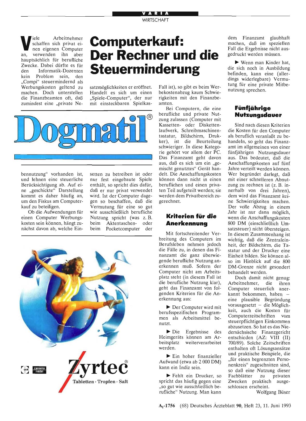 Vorschauseite 1: Computerkauf: Der Rechner und die Steuerminderung
