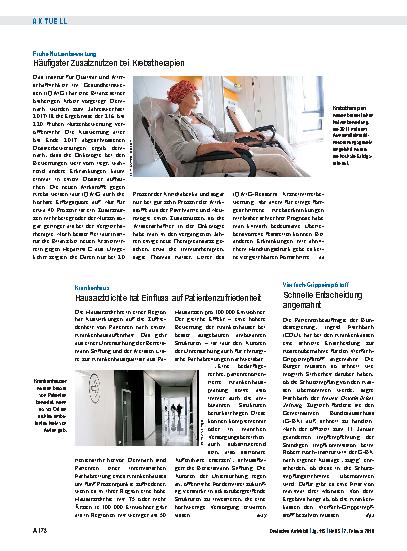 Vorschauseite 1: Frühe Nutzenbewertung: Häufigster Zusatznutzen bei Krebstherapien