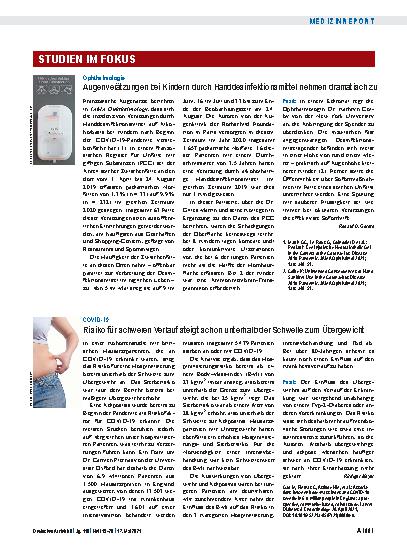 Vorschauseite 1: COVID-19: Risiko für schweren Verlauf steigt schon unterhalb der Schwelle zum Übergewicht
