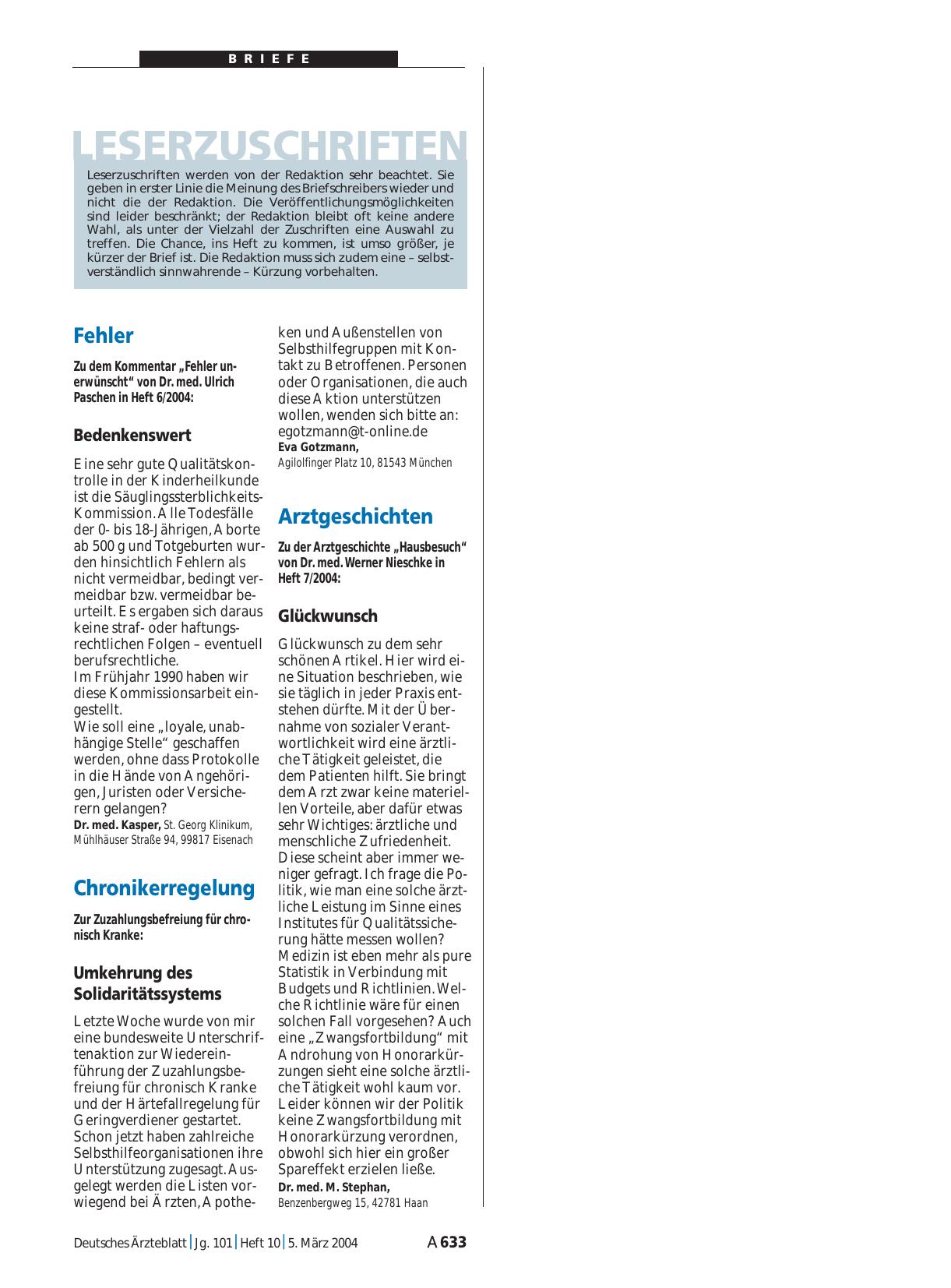 Vorschauseite 1: Arztgeschichten: Glückwunsch
